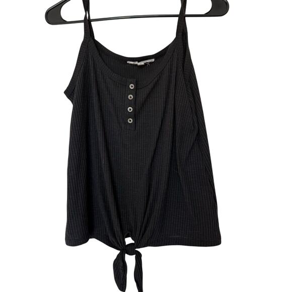 Women's Crop Top Hippie Rose Tie Front Ribbed Tank Top. Size Large - Picture 1 of 8